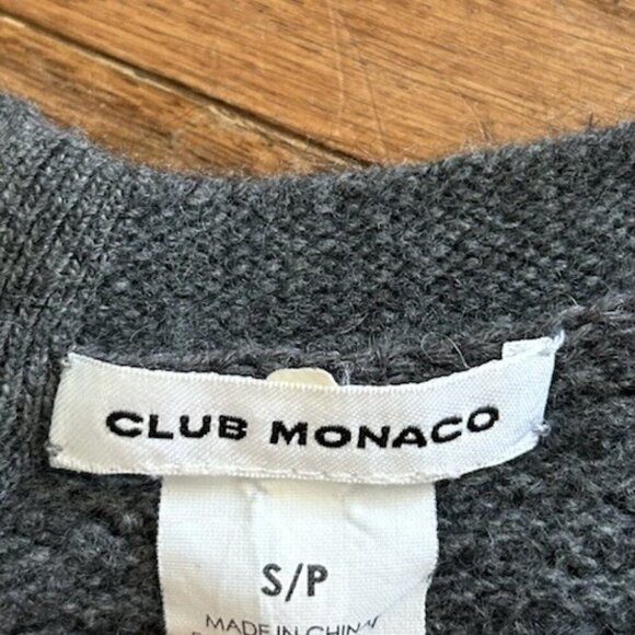 Club Monaco Cashmere/Wool/Leather Blend Knit Sweater Dress Size Small Petite - Picture 9 of 9